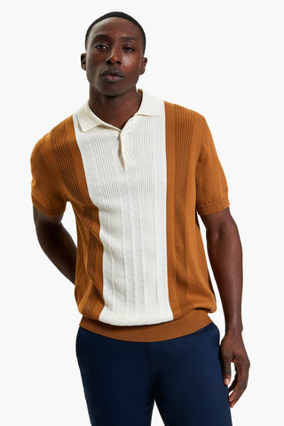 BEN SHERMAN | Textured Block Stripe Polo
