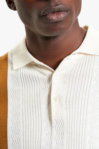 BEN SHERMAN | Textured Block Stripe Polo