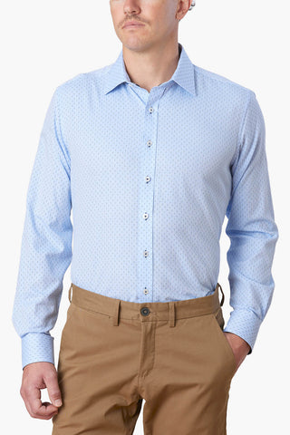 ABELARD | Spot Print Herringbone Slim Fit Business Shirt