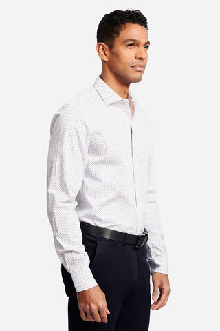 BROOKSFIELD | Geo Print Regular Fit Business Shirt - Peter Shearer Menswear - [variant_option1] - [variant_option2] - [variant_option3]