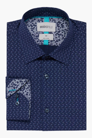 Brooksfield | Geometric Print Regular Fit Business Shirt
