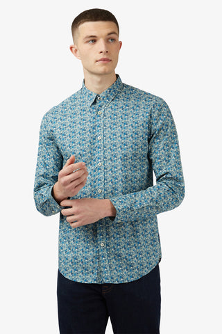 Ben Sherman | Multicolour Floral Print L/S Shirt - Peter Shearer Menswear - [variant_option1] - [variant_option2] - [variant_option3]