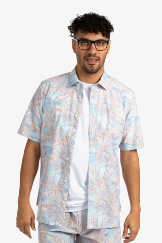 JAMES HARPER | Tropical Poplin S/S Shirt - Peter Shearer Menswear - [variant_option1] - [variant_option2] - [variant_option3]