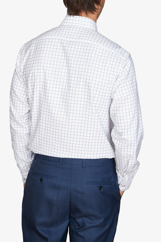 Abelard | White Out Check Business Shirt Classic - Peter Shearer Menswear - [variant_option1] - [variant_option2] - [variant_option3]
