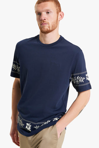 BEN SHERMAN | Border Print Tee - Peter Shearer Menswear - [variant_option1] - [variant_option2] - [variant_option3]