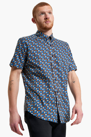 BEN SHERMAN | Retro Geo Print s/s Shirt