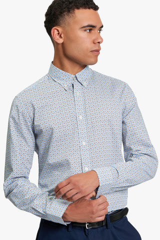 Ben Sherman | Split Geo Print Shirt - Peter Shearer Menswear - [variant_option1] - [variant_option2] - [variant_option3]