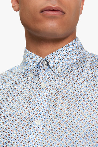 Ben Sherman | Split Geo Print Shirt - Peter Shearer Menswear - [variant_option1] - [variant_option2] - [variant_option3]