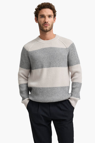 Toorallie | Heavy Gauge Rib Stripe Crew Knit