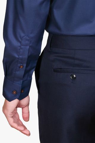 Abelard | Bottone Cioccolato Slim Fit Business Shirt - Peter Shearer Menswear - [variant_option1] - [variant_option2] - [variant_option3]