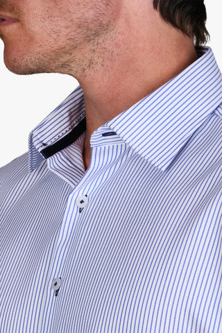 Abelard | Lerici Herringbone Stripe Slim Fit Business Shirt - Peter Shearer Menswear - [variant_option1] - [variant_option2] - [variant_option3]
