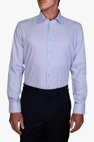 Abelard | Lerici Herringbone Stripe Slim Fit Business Shirt - Peter Shearer Menswear - [variant_option1] - [variant_option2] - [variant_option3]