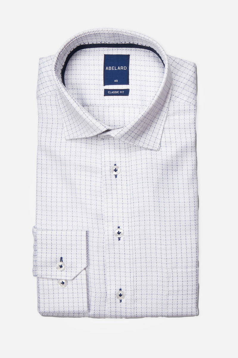 Abelard | Dash-Twill Check Business Shirt Classic - Peter Shearer Menswear - [variant_option1] - [variant_option2] - [variant_option3]