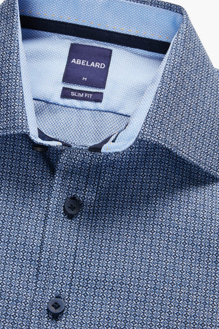 Abelard | Circle-Work Herringbone Print Slim Fit Casual Shirt