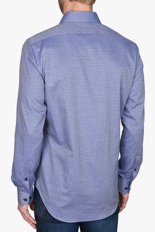 Abelard | Circle-Work Herringbone Print Slim Fit Casual Shirt