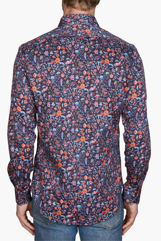 Abelard | Primavera Print Knit Slim Fit Casual Shirt