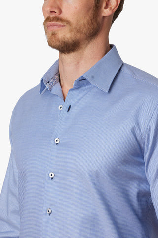 ABELARD | Verdon Puppytooth Slim Business Shirt - Peter Shearer Menswear - [variant_option1] - [variant_option2] - [variant_option3]