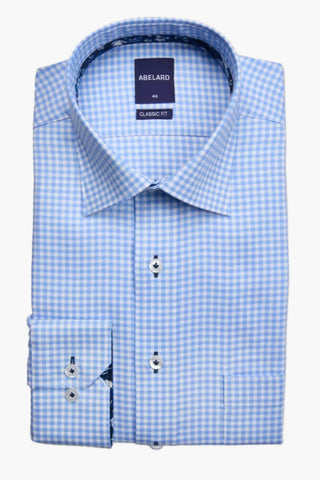 ABELARD | Briancon Check Classic Business Shirt - Peter Shearer Menswear - [variant_option1] - [variant_option2] - [variant_option3]
