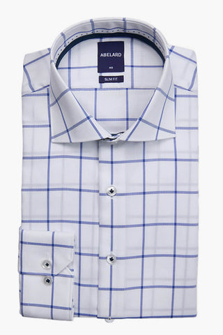 ABELARD | Grand Check Slim Business Shirt - Peter Shearer Menswear - [variant_option1] - [variant_option2] - [variant_option3]