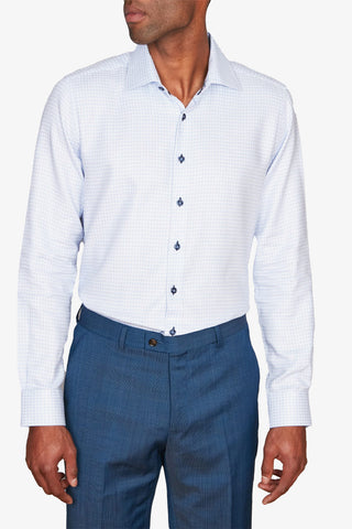 Abelard | L Twill Check Slim Shirt - Peter Shearer Menswear - [variant_option1] - [variant_option2] - [variant_option3]