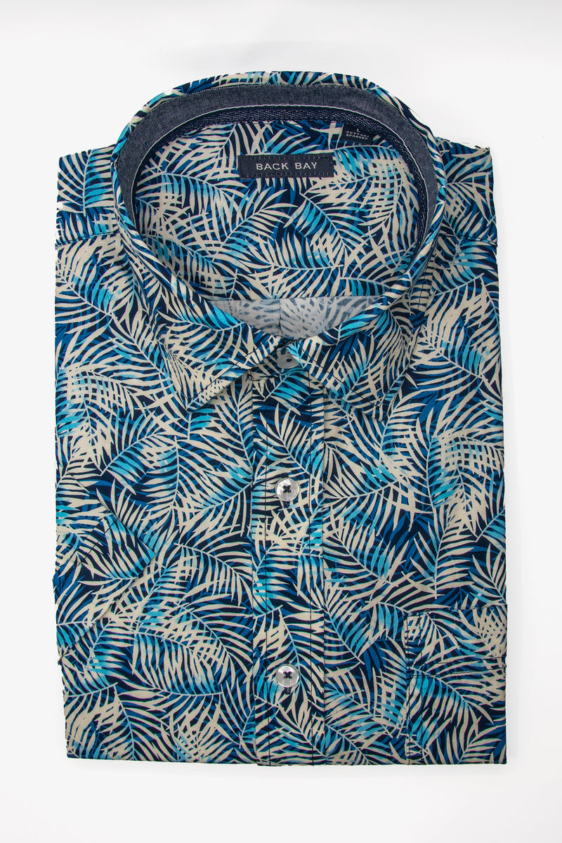 Back Bay | Cotton Spandex Stretch Print S/S Shirt