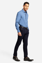 BROOKSFIELD | Dot Print Regular Fit Business Shirt - Peter Shearer Menswear - [variant_option1] - [variant_option2] - [variant_option3]