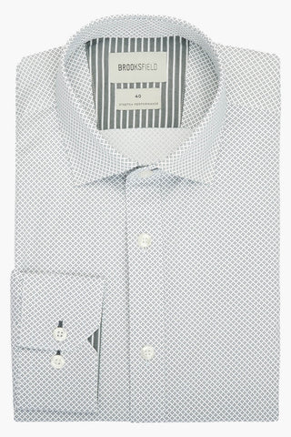 Brooksfield | Geo Diamond Print Business Shirt