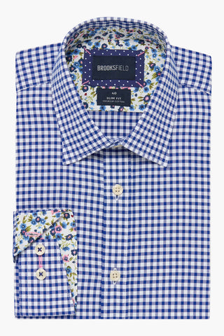 Brooksfield | Oxford Gingham Slim Fit Business Shirt