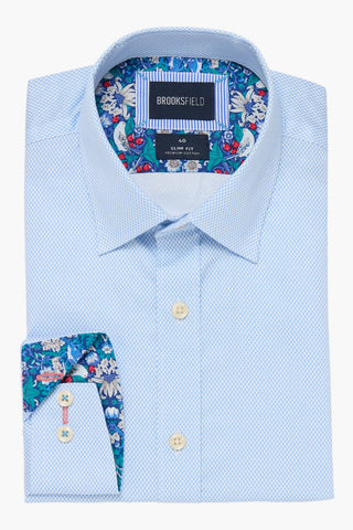 Brooksfield | Geo Print Slim Fit Business Shirt