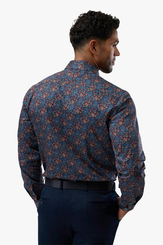 Brooksfield | Slim Fit Luxe Printed Shirt - Peter Shearer Menswear - [variant_option1] - [variant_option2] - [variant_option3]