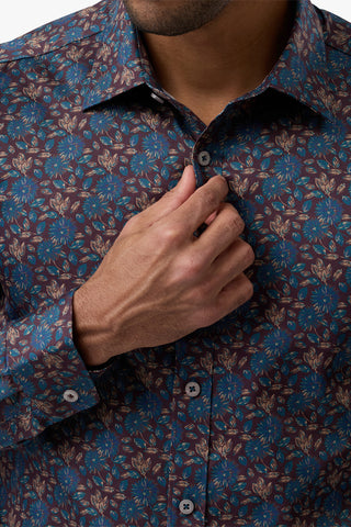 Brooksfield | Slim Fit Luxe Printed Shirt - Peter Shearer Menswear - [variant_option1] - [variant_option2] - [variant_option3]