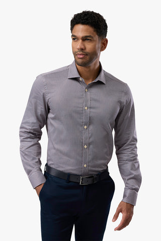 Brooksfield | Slim Fit Luxe Printed Shirt - Peter Shearer Menswear - [variant_option1] - [variant_option2] - [variant_option3]