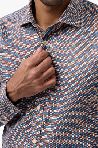 Brooksfield | Slim Fit Luxe Printed Shirt - Peter Shearer Menswear - [variant_option1] - [variant_option2] - [variant_option3]