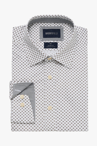 Brooksfield | Slim Fit Luxe Printed Shirt - Peter Shearer Menswear - [variant_option1] - [variant_option2] - [variant_option3]