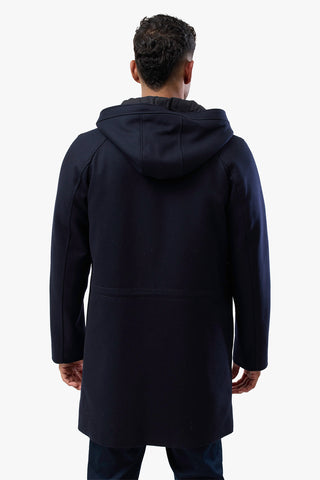 Brooksfield | Hooded Overcoat - Peter Shearer Menswear - [variant_option1] - [variant_option2] - [variant_option3]