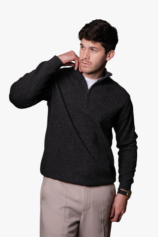 Bridge & Lord | Quarter Zip With Rib Side Seam - Peter Shearer Menswear - [variant_option1] - [variant_option2] - [variant_option3]