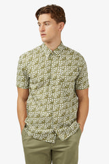 Ben Sherman | Geo Block Print S/S Shirt - Peter Shearer Menswear - [variant_option1] - [variant_option2] - [variant_option3]