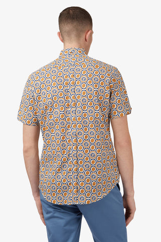 Ben Sherman | Block Geo Print S/S Shirt - Peter Shearer Menswear - [variant_option1] - [variant_option2] - [variant_option3]