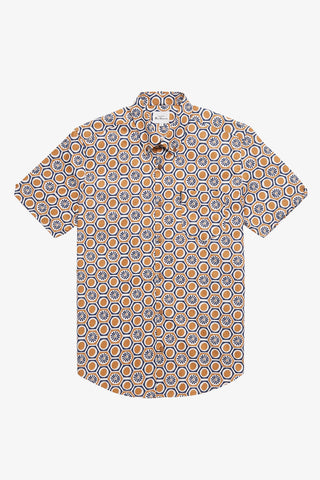Ben Sherman | Block Geo Print S/S Shirt - Peter Shearer Menswear - [variant_option1] - [variant_option2] - [variant_option3]