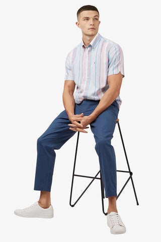 Ben Sherman | Multicolour Stripe S/S Shirt - Peter Shearer Menswear - [variant_option1] - [variant_option2] - [variant_option3]