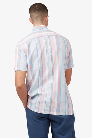 Ben Sherman | Multicolour Stripe S/S Shirt - Peter Shearer Menswear - [variant_option1] - [variant_option2] - [variant_option3]