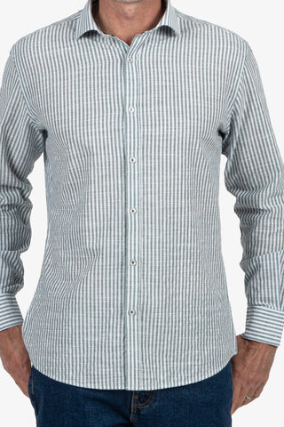 Daniel Hechter | Sel Stripe L/S Casual Shirt - Peter Shearer Menswear - [variant_option1] - [variant_option2] - [variant_option3]