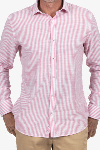 Daniel Hechter | Sel Stripe L/S Casual Shirt - Peter Shearer Menswear - [variant_option1] - [variant_option2] - [variant_option3]