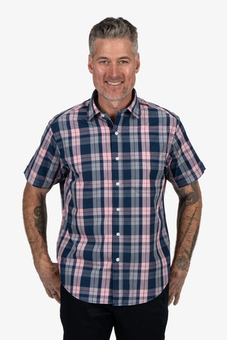 Back Bay | Bamboo Poly Soft Touch Check S/S Shirt - Peter Shearer Menswear - [variant_option1] - [variant_option2] - [variant_option3]