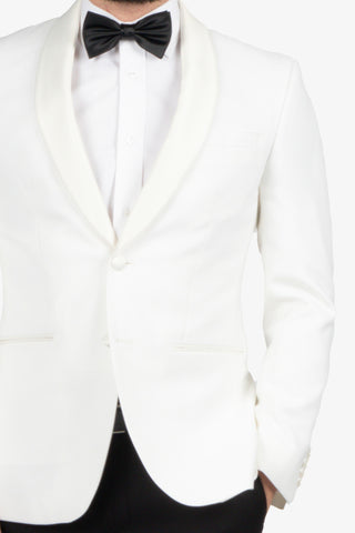 Gibson | Astley Dinner Jacket White Lapel - Peter Shearer Menswear - [variant_option1] - [variant_option2] - [variant_option3]