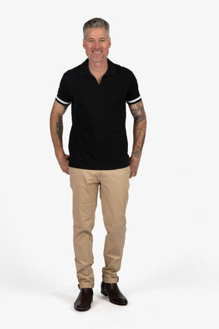 Daniel Hechter | Cotton V Neck Polo - Peter Shearer Menswear - [variant_option1] - [variant_option2] - [variant_option3]