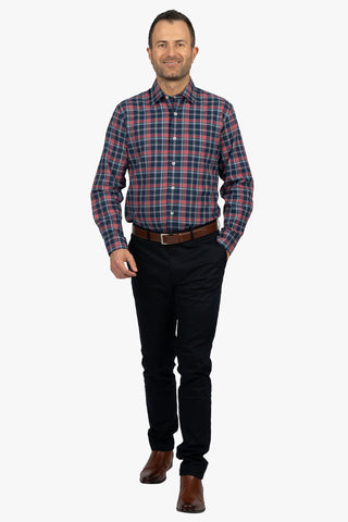 Back Bay | Brushed Cotton Twill Check Casual Shirt