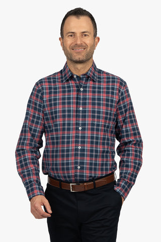 Back Bay | Brushed Cotton Twill Check Casual Shirt