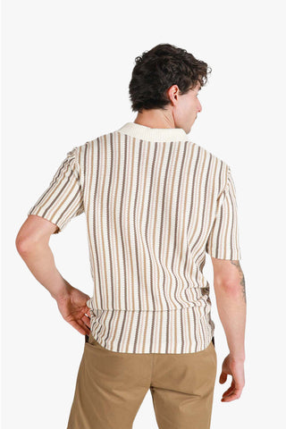 James Harper | Stripe Open Neck Polo