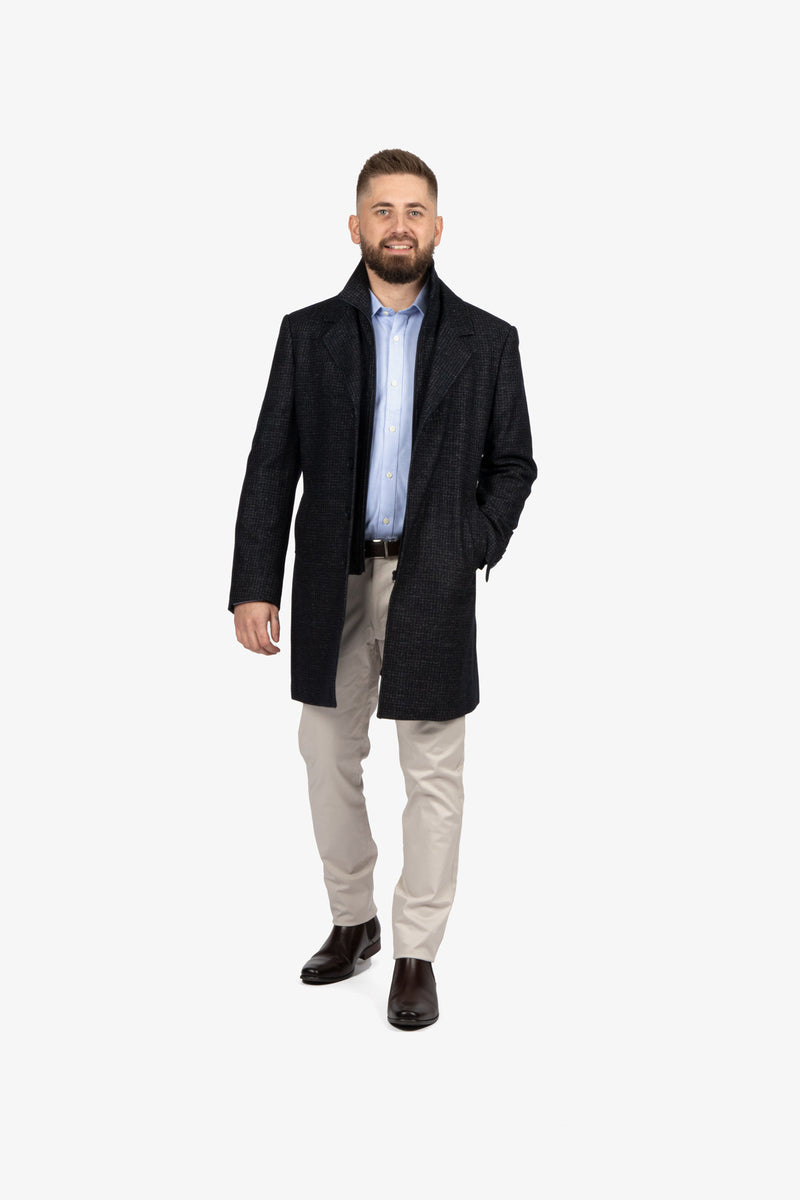 Daniel Hechter | Profile Overcoat - Peter Shearer Menswear - [variant_option1] - [variant_option2] - [variant_option3]
